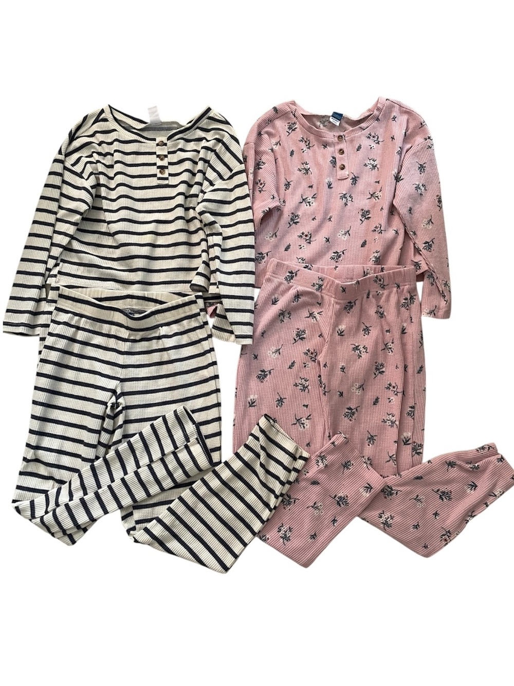 **Bundle of 2 Old Navy Kids Waffle Knit Long-Sleeve Pajama Sets Size 8 (M)